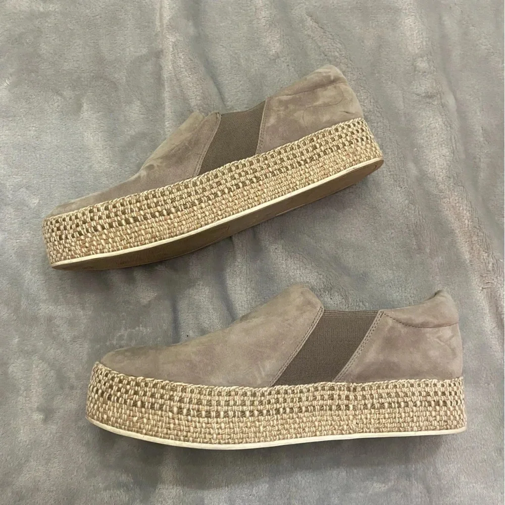 VINCE Wilden Suede Leather Platform Espadrille Sneaker Size 8